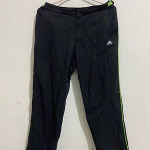 Adidas Men's Black Joggers with Neon Accents